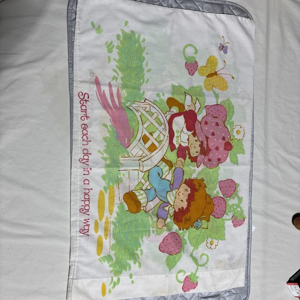 Strawberry Shortcake Pillowcase 1980 American Greetings Vintage Blueberry Muffin